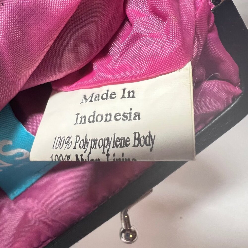 The Sak-Miniture Purse-Black/Fuchsia/Green/Yellow Stripes-Lined Pink-Wrist Purse - Picture 15 of 16